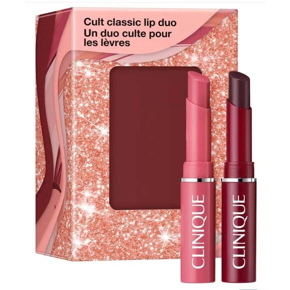 NIB~Clinique Cult Classic Black & Pink Honey Lip Duo - Picture 3 of 3